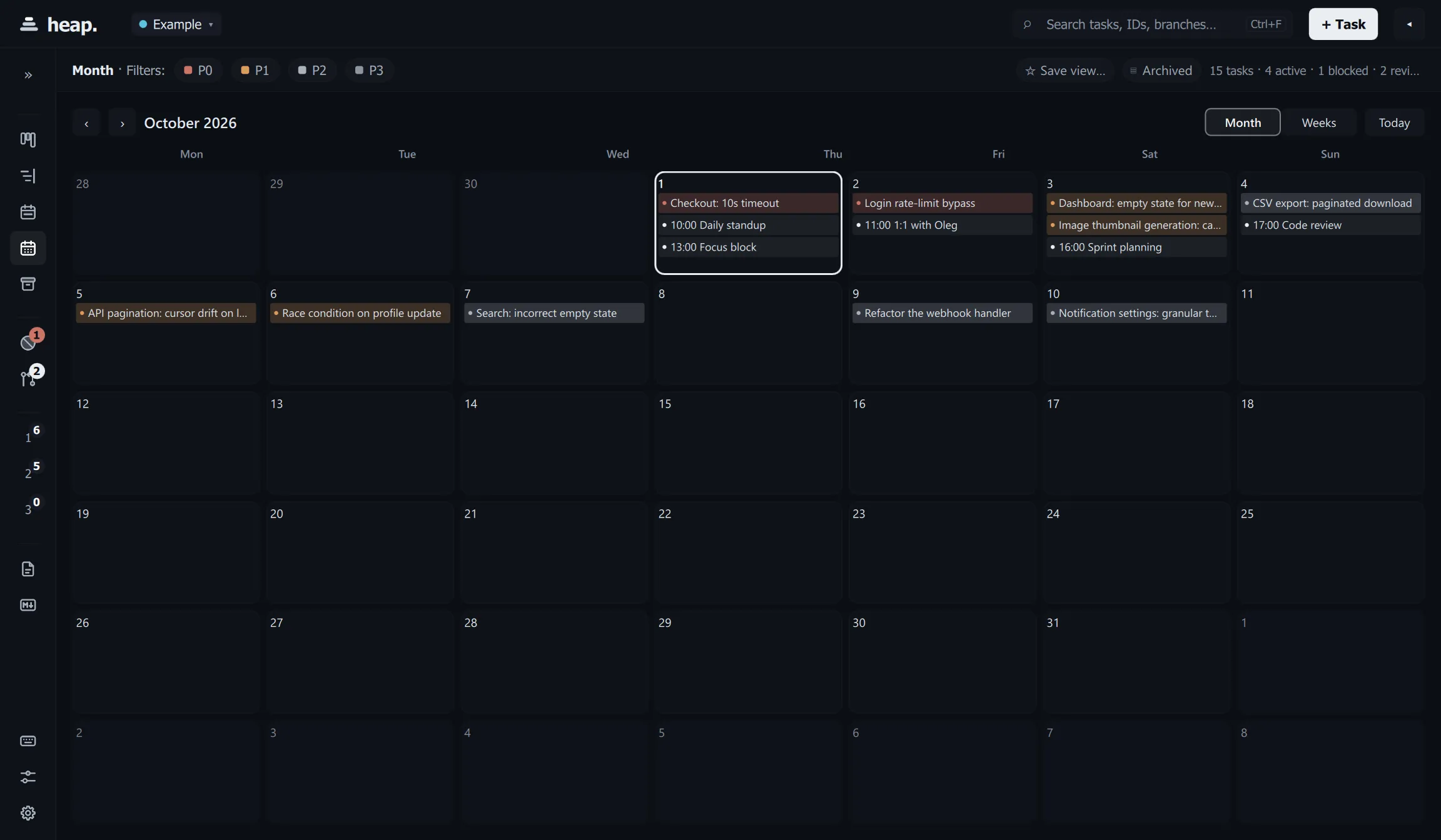 heap. month view